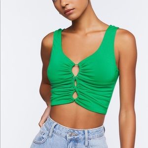 Cutout Crop Top Green